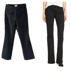 H&M Black Velvet Holiday Bootcut Pants 29" inseam